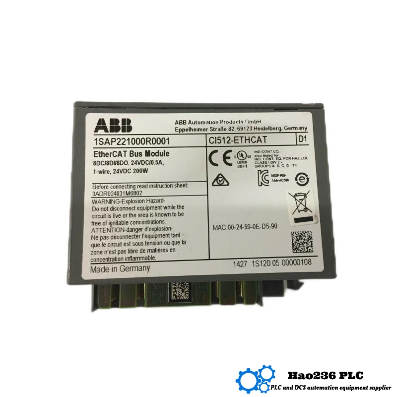 ABB CI512-ETHCAT 1SAP221000R0001 S500 Interface Module S500 series