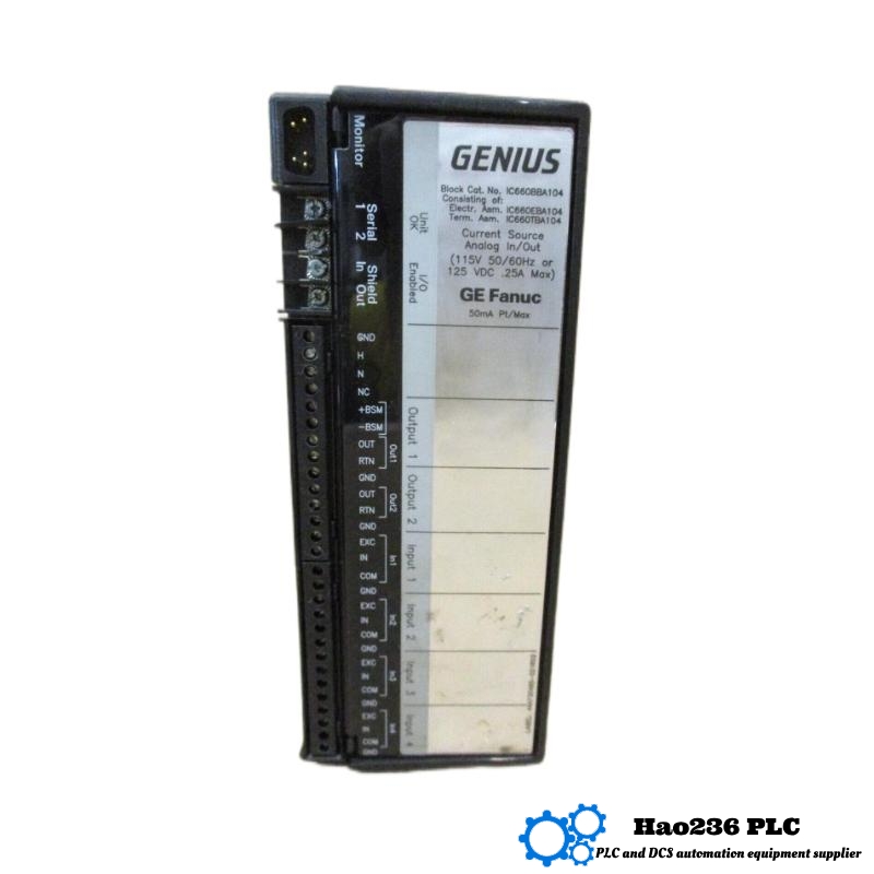 GE IC660BBA104 Genius Analog I/O Module