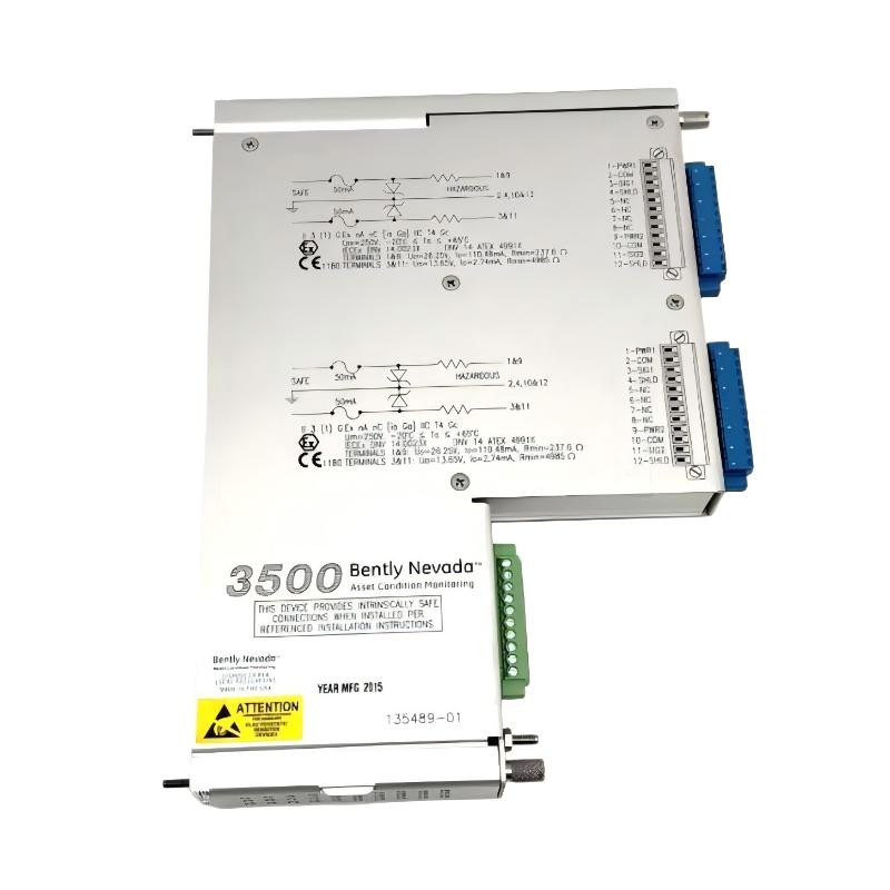 Bently Nevada 3500/42M 135489-01 Preamplifier Seismic Monitor I/O Module
