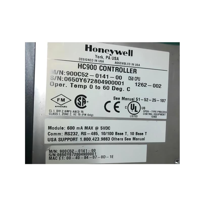 Honeywell 900C52-0141-00 HC900 C50 CPU Module