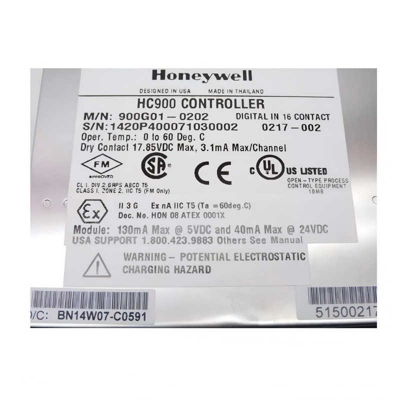 Honeywell 900G01-0202 HC900 Digital Input Module – Contact Closed Type