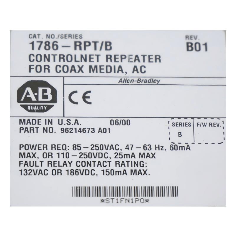 Allen Bradley 1786-RPT ControlNet Coaxial Repeater