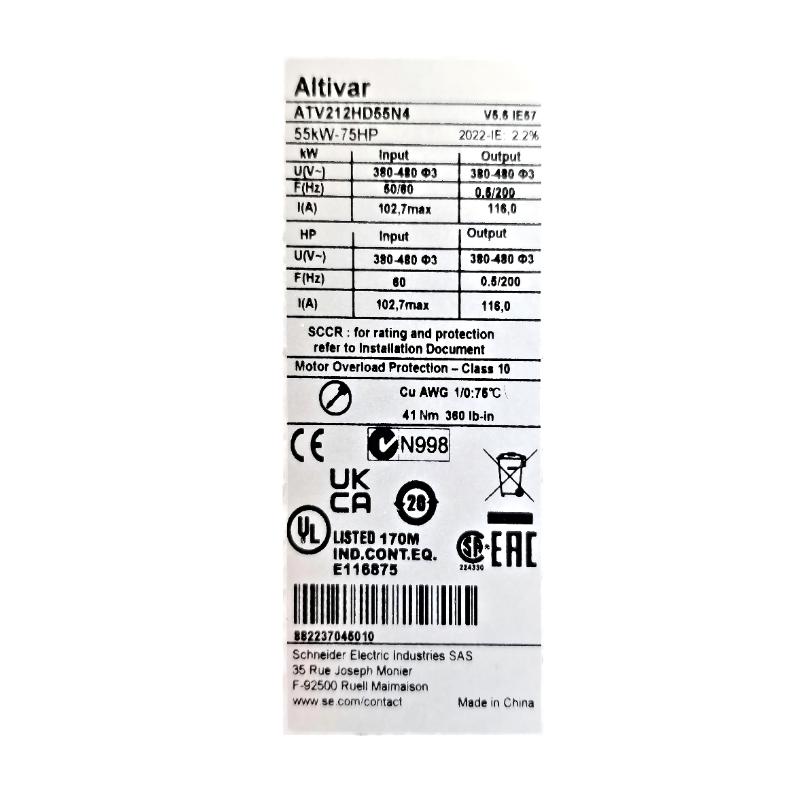 Schneider ATV212HD55N4 Variable Speed Drive