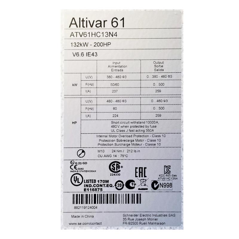 Schneider ATV61HC13N4 Variable Speed Drive