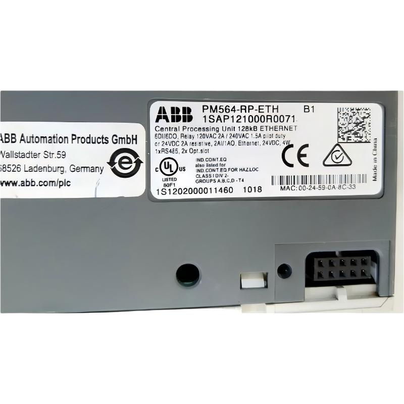 ABB PM564-RP-ETH 1SAP121000R0071	CPU Programmable Logic Controller