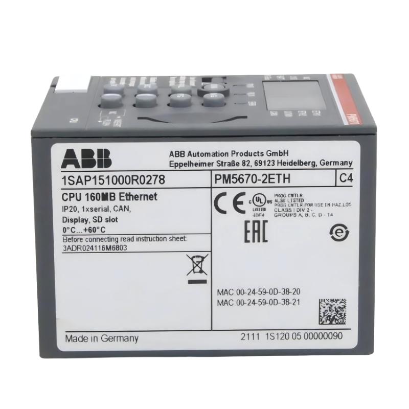 ABB PM5670-2ETH 1SAP151000R0278 Processor Module