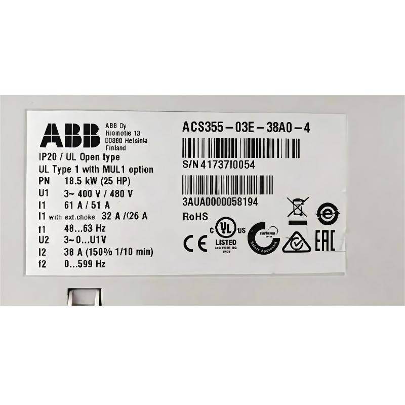 ABB ACS355-03E-38A0-4 3AUA0000058194 Frequency Converter