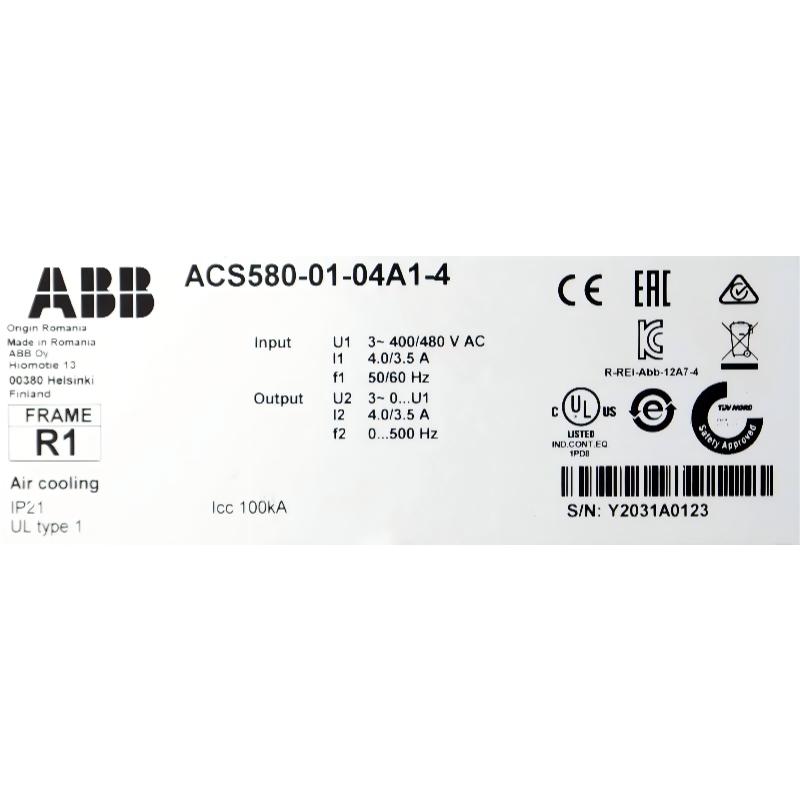 ABB ACS580-01-04A1-4	3ABD50000038939	Frequency Converter