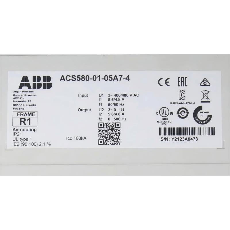 ABB ACS580-01-05A7-4	3AXD50000038940	Frequency Converter