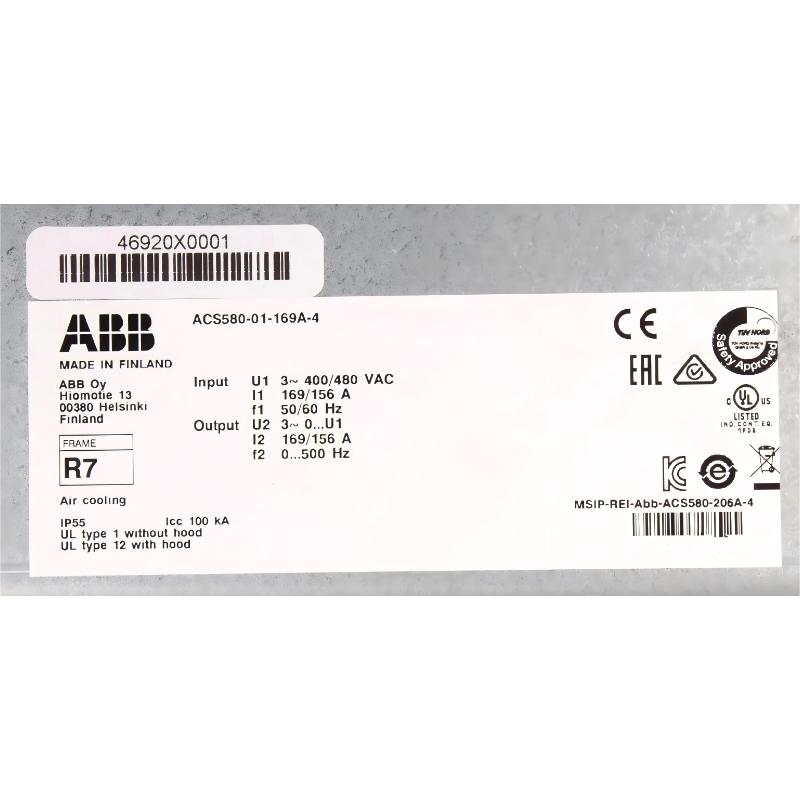 ABB ACS580-01-169A-4	3AUA0000080505 Frequency Converter