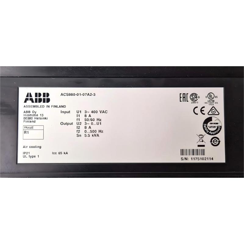 ABB ACS880-01-07A2-3	3AUA0000107988 Frequency Converter