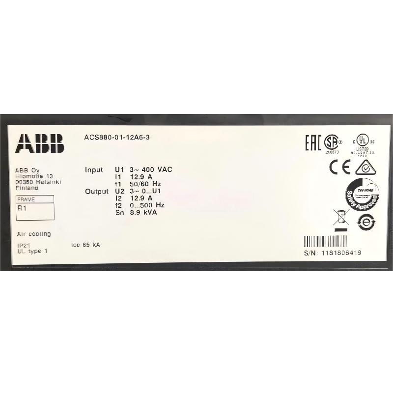 ABB ACS880-01-12A6-3	3ABD00035964-D Frequency Converter