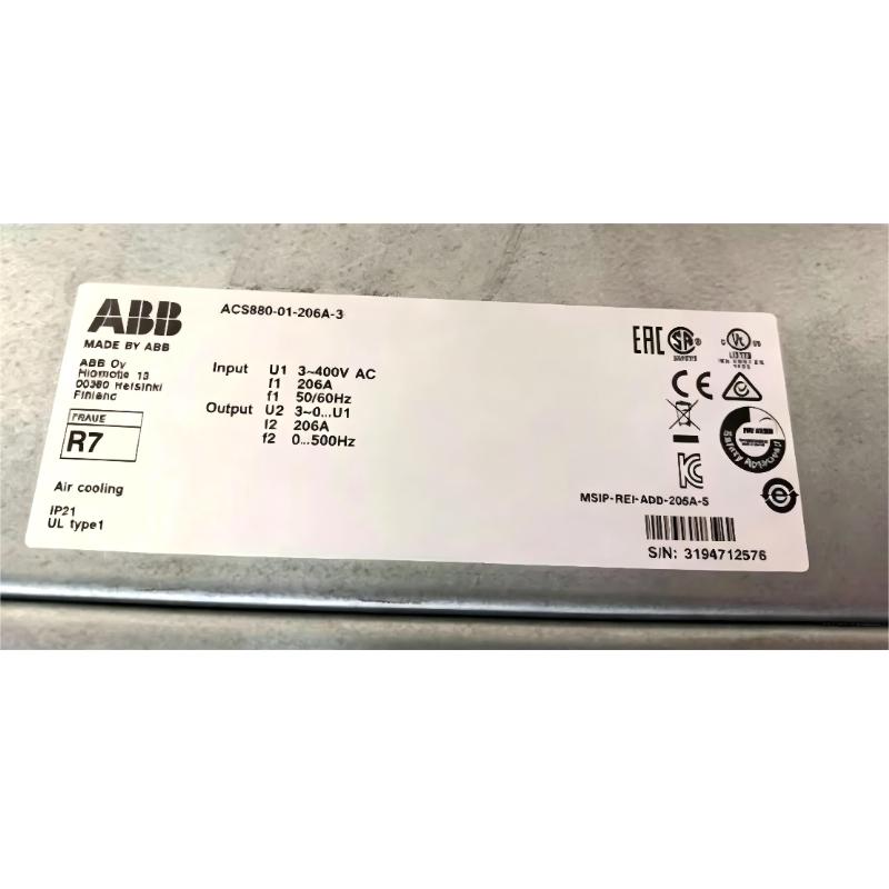 ABB ACS880-01-206A-3	3AUA0000108028 Frequency Converter