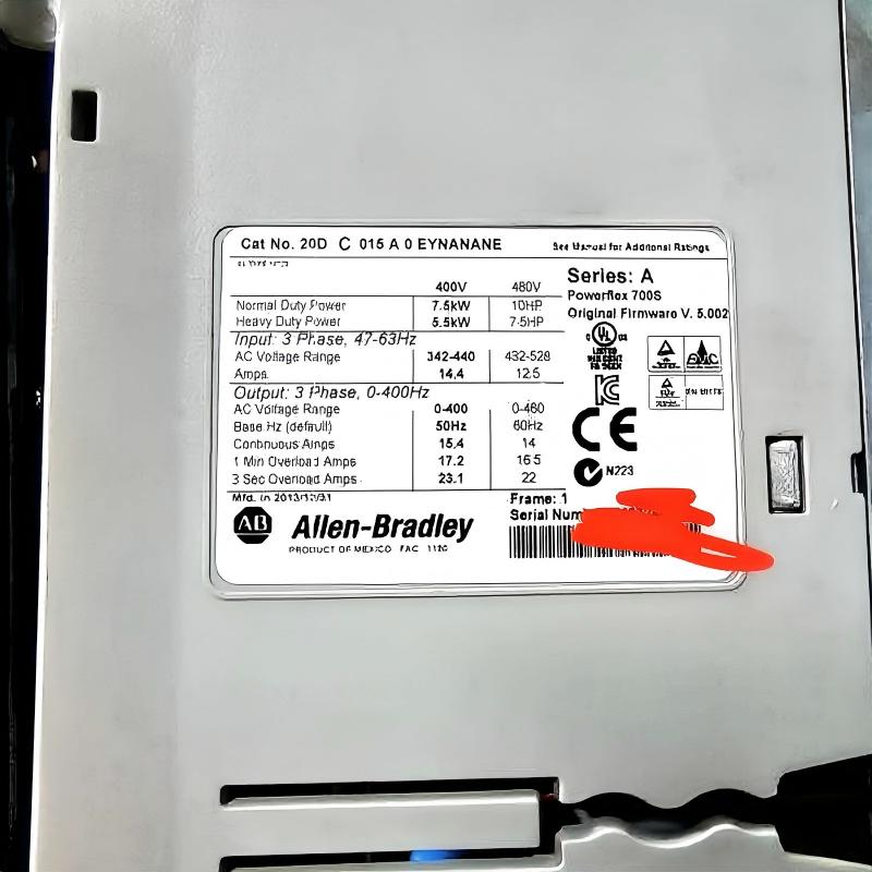 Allen Bradley 20DC015A0EYNANANE PowerFlex 700S AC Drive