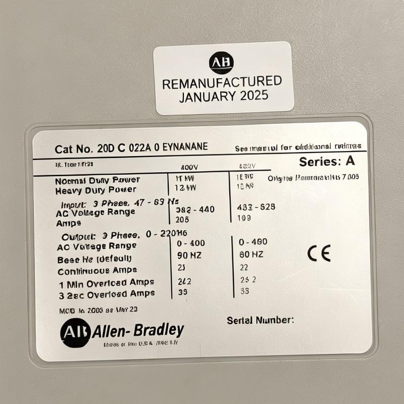 Allen Bradley 20DC022A0EYNANANE PowerFlex 700S AC Drive