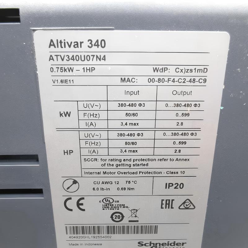 Schneider ATV340U07N4 Variable Speed ​​Drive