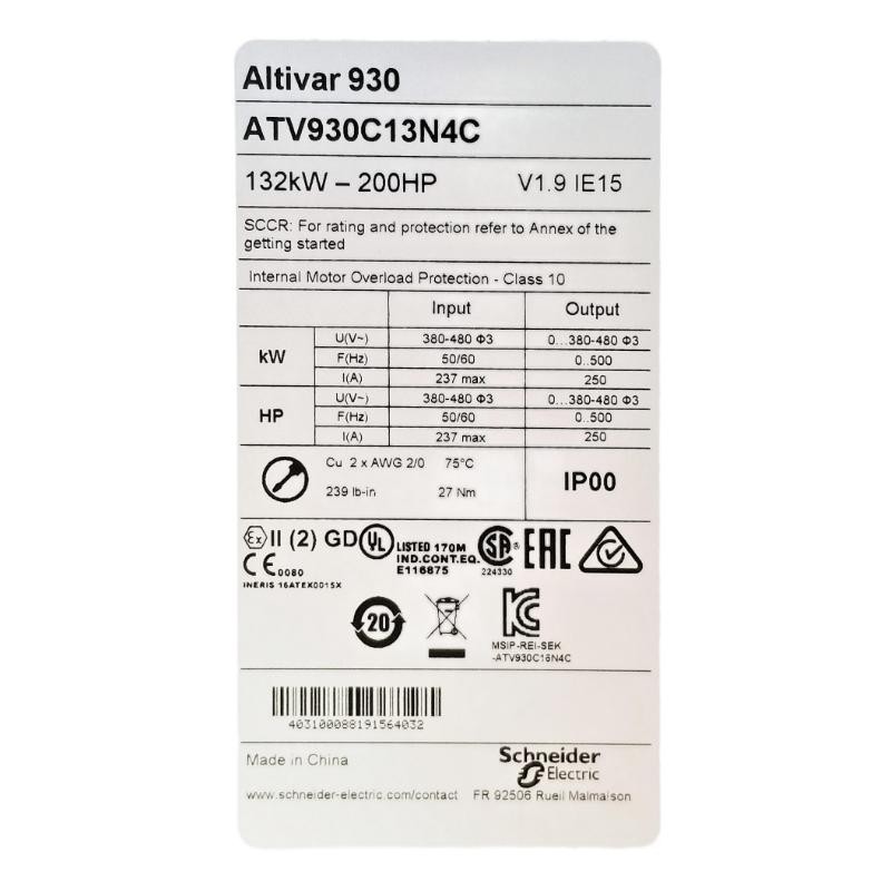 Schneider ATV930C13N4 Altivar Process ATV930 Variable Speed Drive