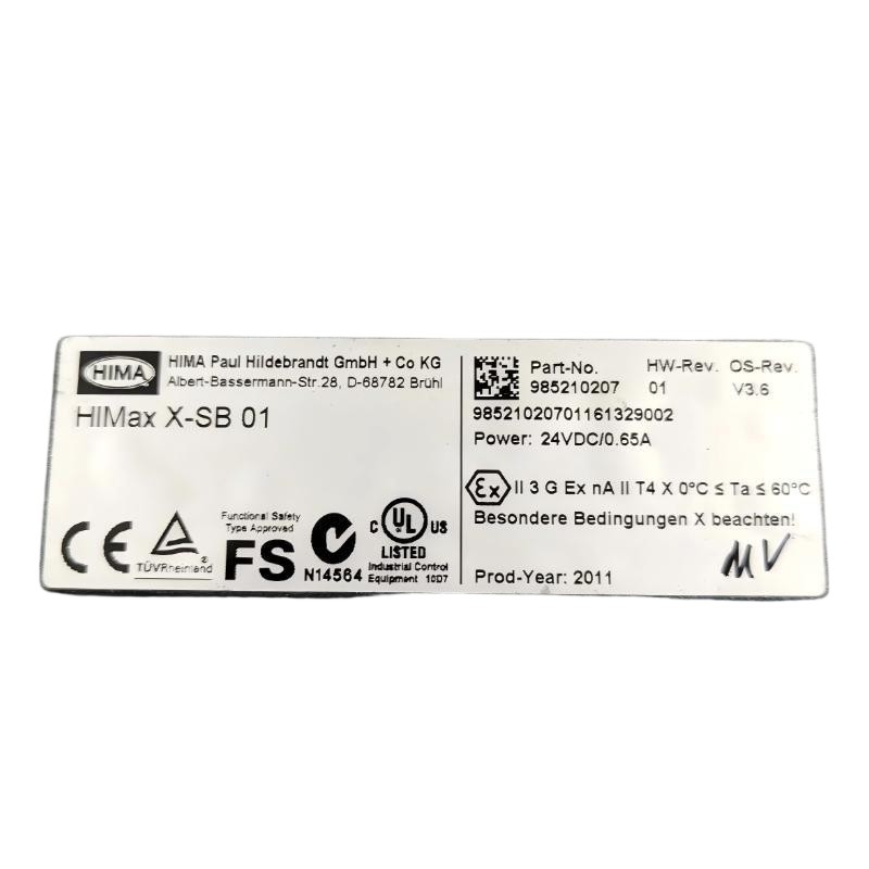 HIMA X-SB 01 985210207 System Bus Module
