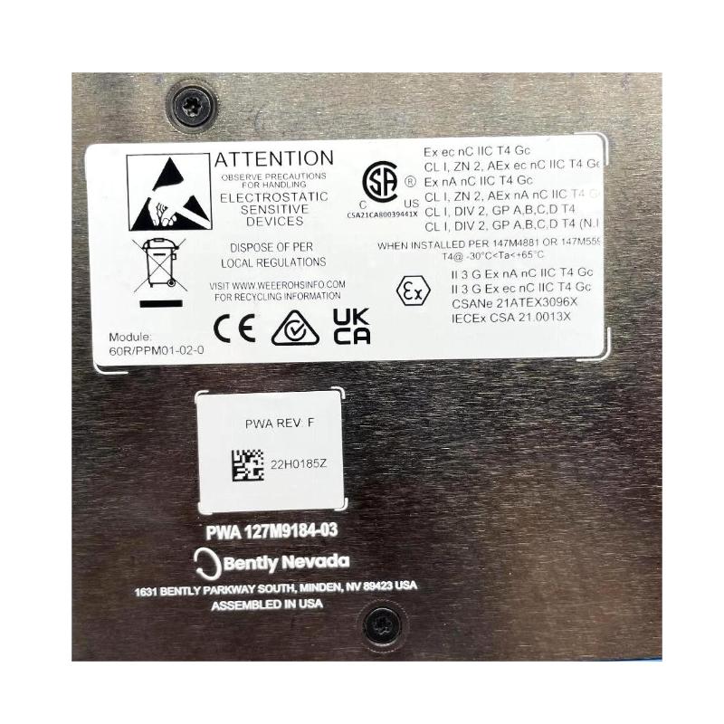 Bently Nevada 60R/PPM01 Orbit 60 Series Protection Processor Module