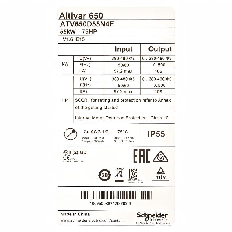Schneider ATV650D55N4E Variable Speed ​​Drive