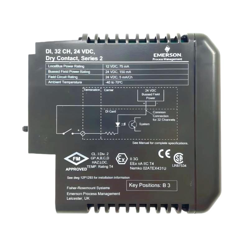 Emerson VE4001S2T2B4 KJ3203X1-BA1 12P3270X022 Input module with terminal blocks