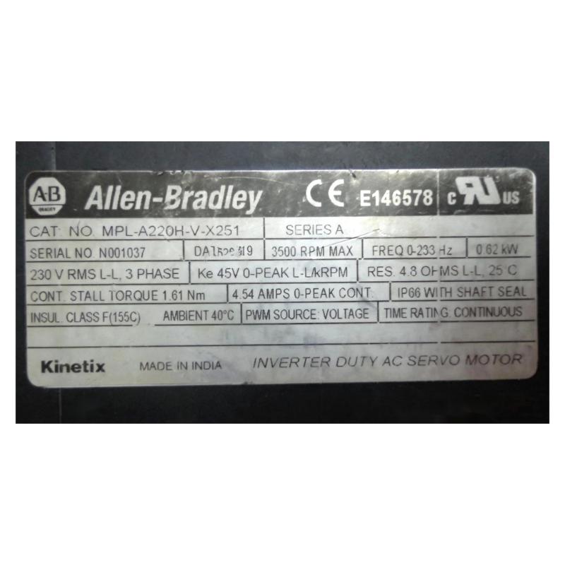 Allen Bradley MPL-A220H-V-X251 Servo Motor