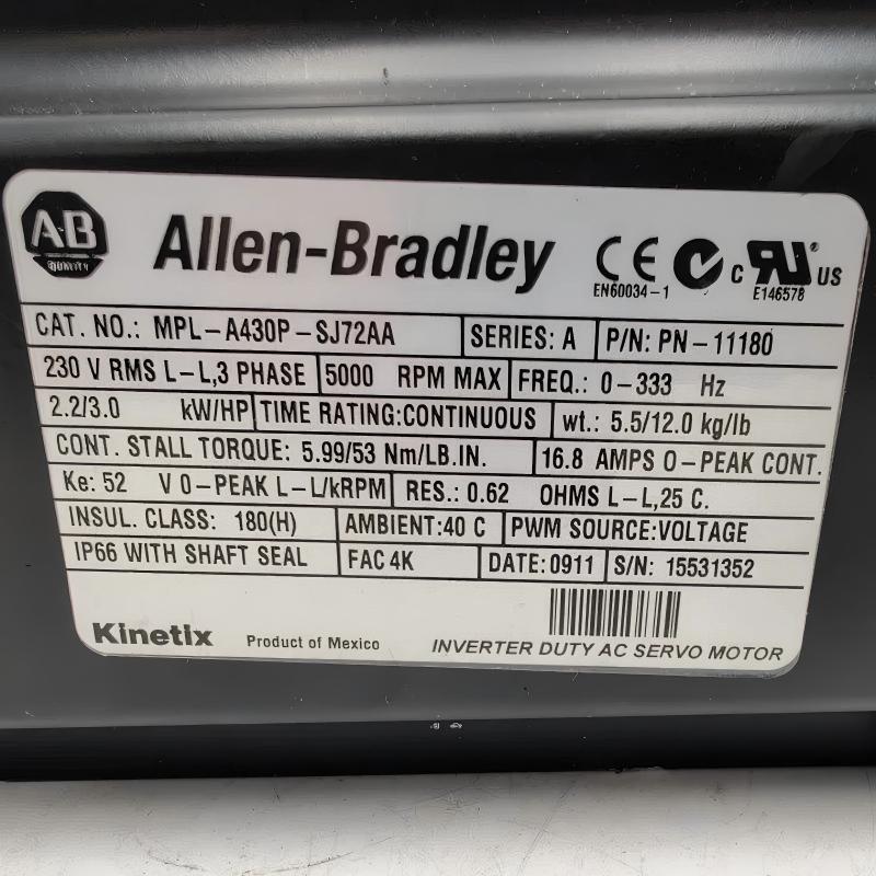 Allen Bradley MPL-A430P-SJ72AA Servo Motor