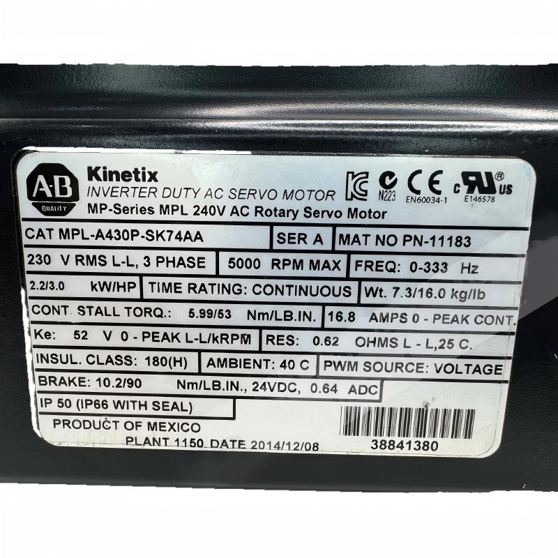 Allen Bradley MPL-A430P-SK74AA Servo Motor