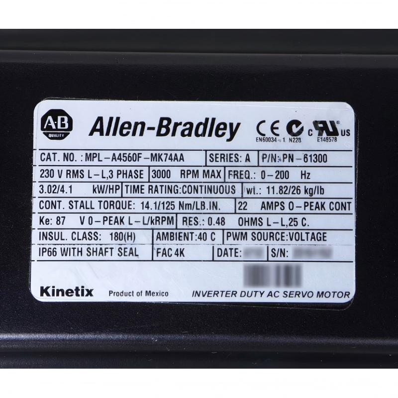 Allen Bradley MPL-A4560F-MK74AA Servo Motor