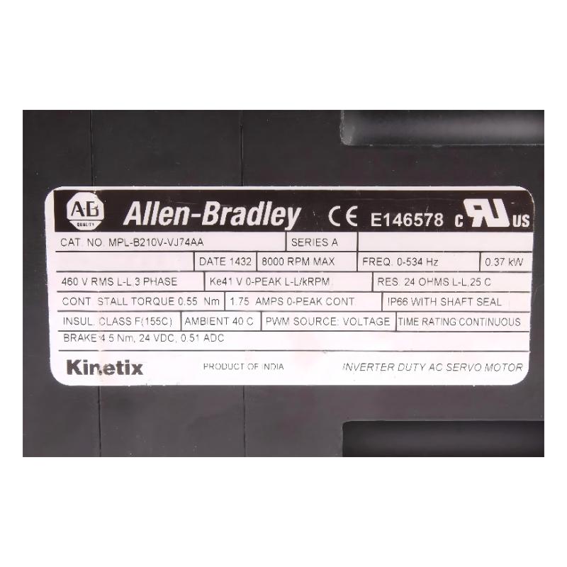 Allen Bradley MPL-B210V-VJ74AA MP-Series Rotary Servo Motor