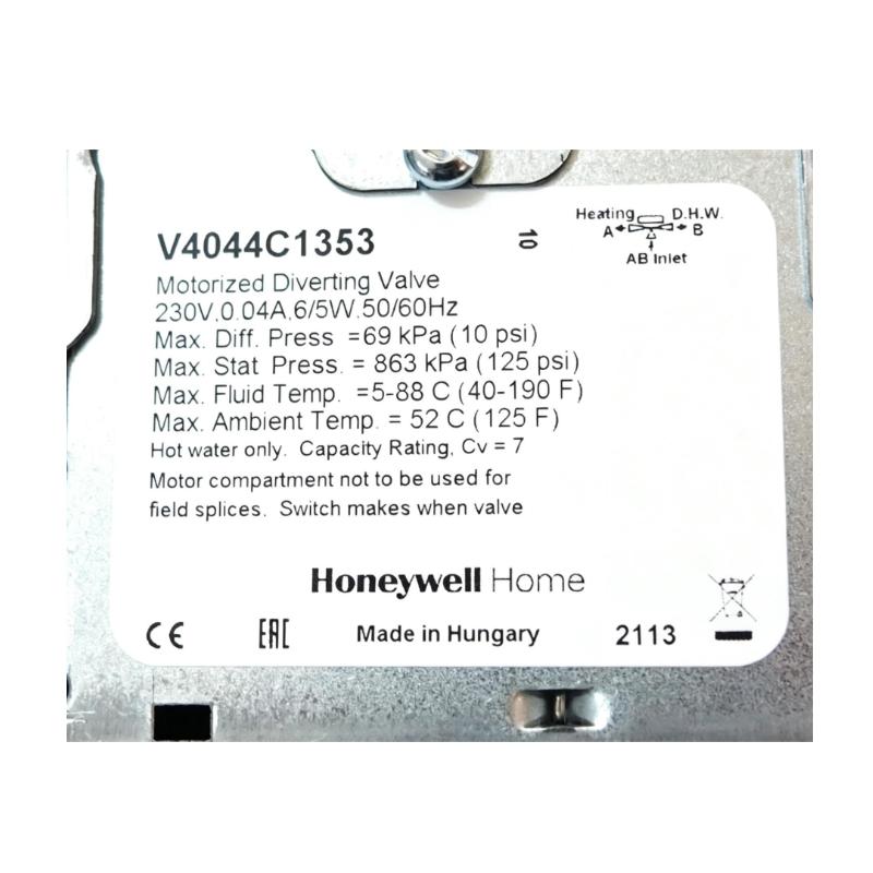Honeywell V4044C1353 3-Way Diverting Motorized Valve