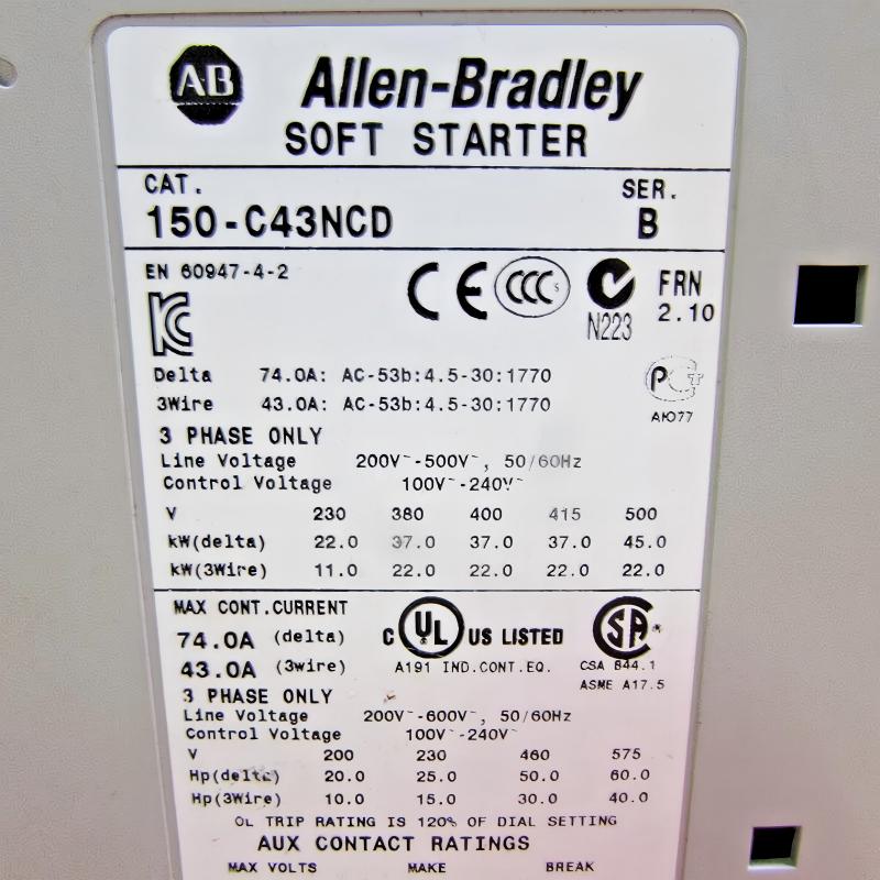 Allen Bradley 150-C43NCD SMC-3 Smart Motor Controller