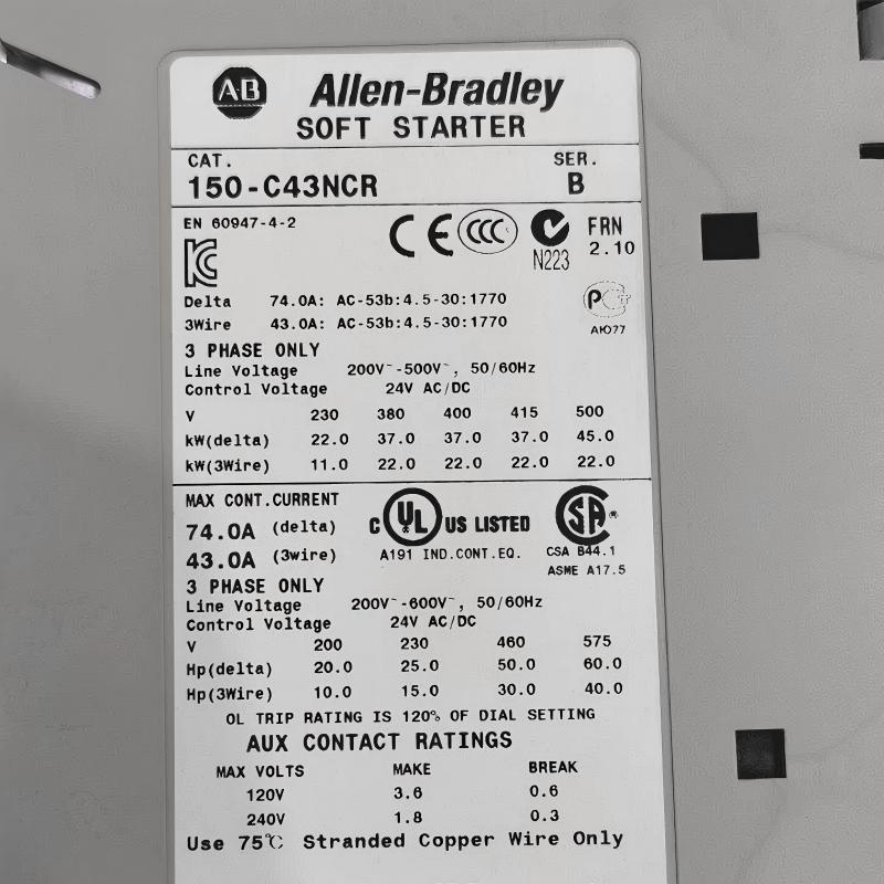 Allen Bradley 150-C43NCR SMC-3 Smart Motor Controller