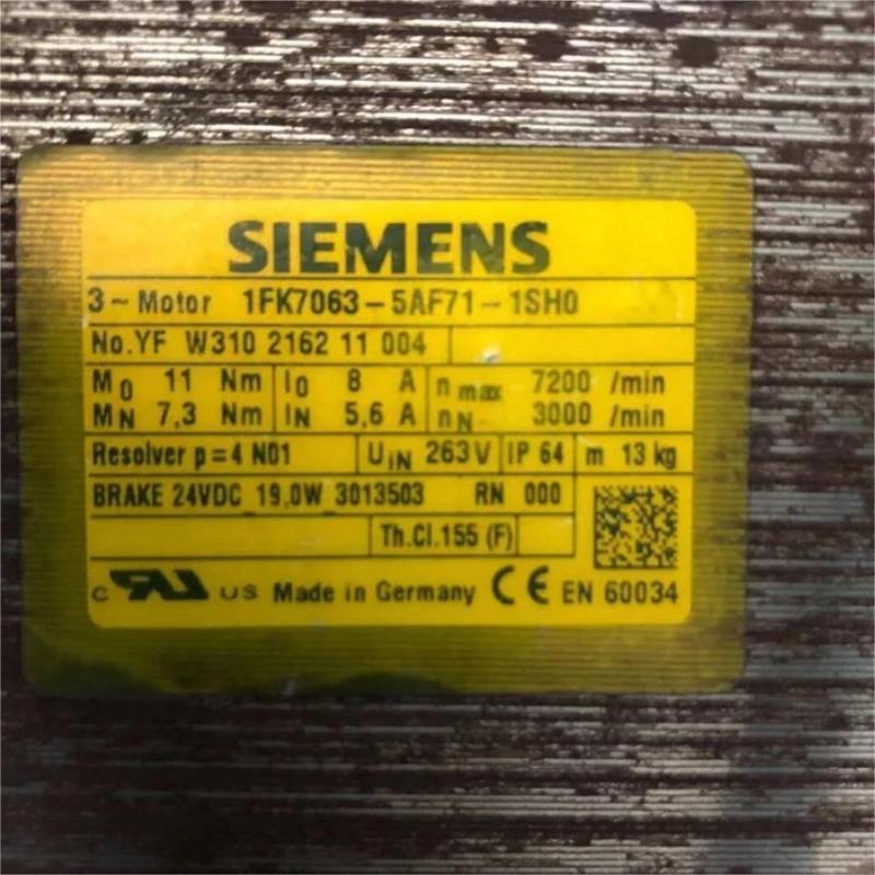 Siemens 1FK7063-5AF71-1SH0 Permanent-magnet Synchronous Compact Servo Motor