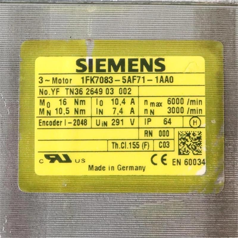 Siemens 1FK7083-5AF71-1AA0 Compact Synchronous Motor
