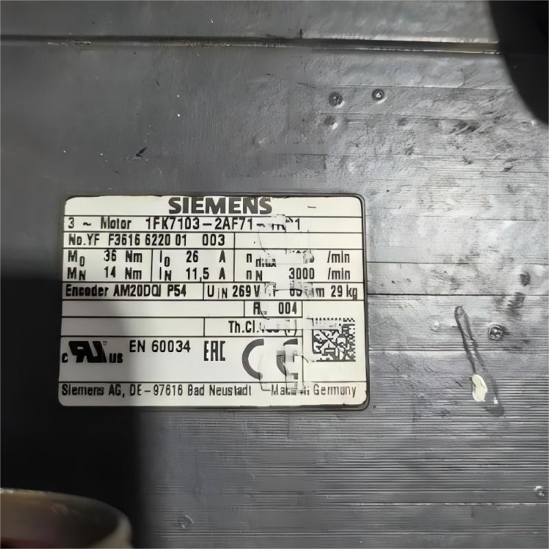 Siemens 1FK7103-2AF71-1RG1 SIMOTICS S Synchronous Motor