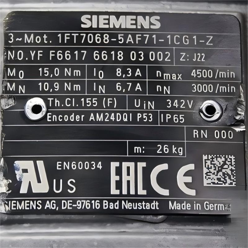 Siemens 1FT7068-5AF71-1CG1 SIMOTICS S Synchronous Motor