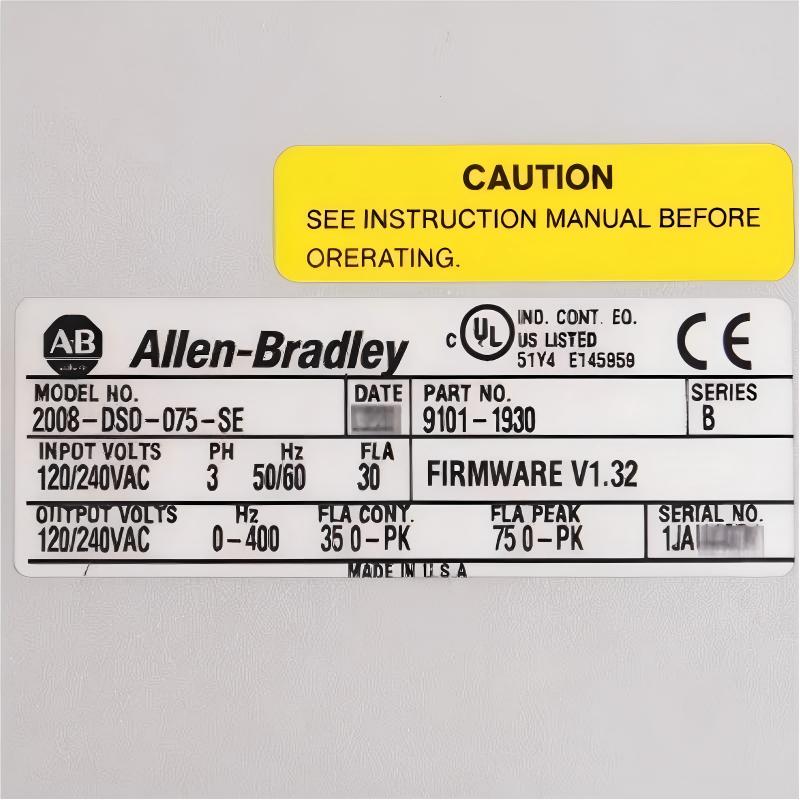 Allen Bradley 2098-DSD-075-SE High-performance Digital Servo Drive
