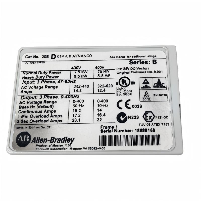Allen Bradley 20BD014A0AYNANC0 PowerFlex 700 AC Drive