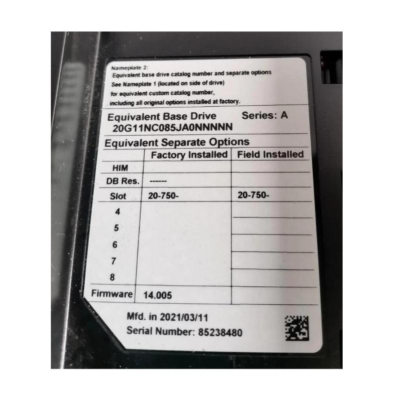 Allen Bradley 20G11NC085JA0NNNNN PowerFlex 755 AC Drive