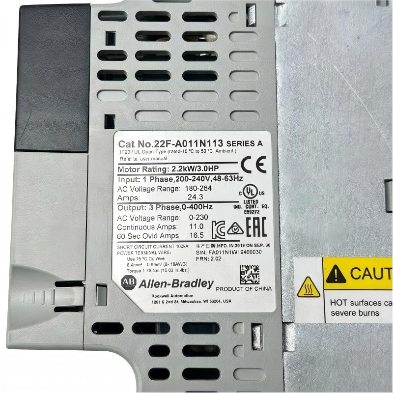 Allen Bradley 22F-A011N113 PowerFlex 40P AC Drive