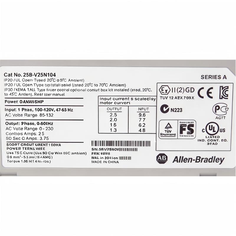 Allen Bradley 25B-V2P5N104 PowerFlex 525 Adjustable Frequency AC Drive