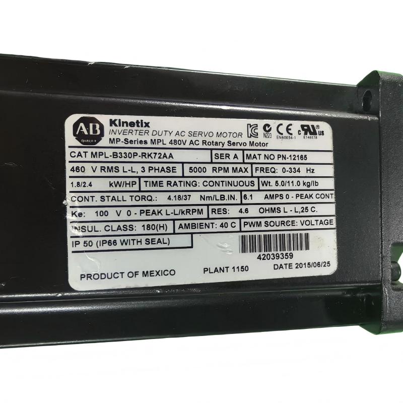 Allen Bradley MPL-B330P-RK72AA Low-Inertia Brushless Servo Motors Product