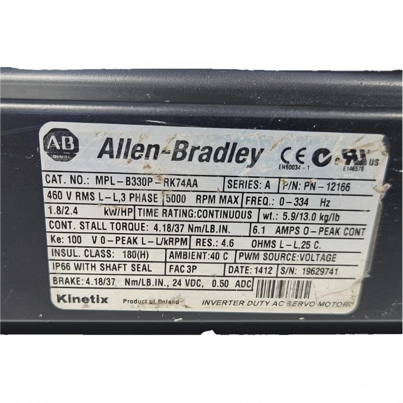 Allen Bradley MPL-B330P-RK74AA Low-Inertia Brushless Servo Motors Product