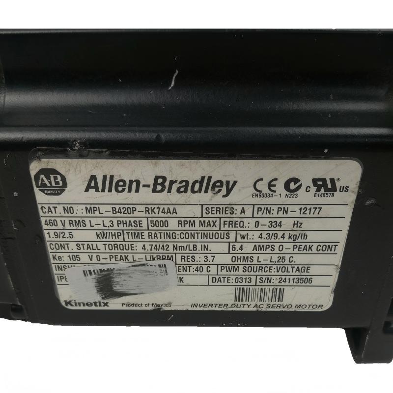 Allen Bradley MPL-B420P-RK74AA Low-Inertia Brushless Servo Motors Product