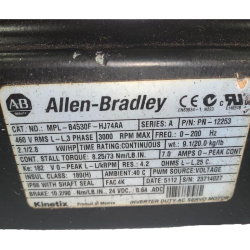 Allen Bradley MPL-B4530F-HJ74AA Low-Inertia Brushless Servo Motors Product